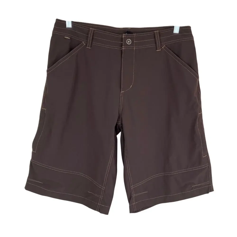Kuhl Mens 36 x 12” Inseam Renegade Shorts Brown Cargo Nylon Outdoors READ